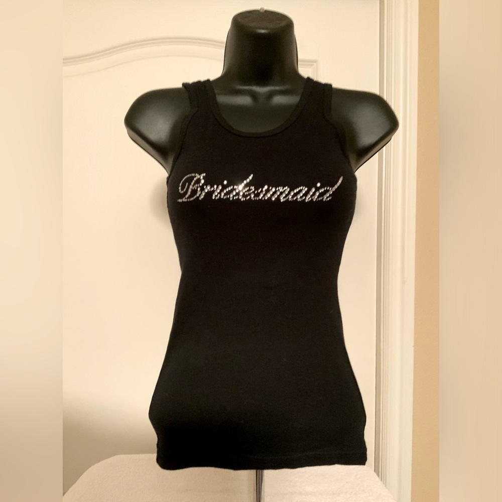 AMERICAN APPAREL Rhinestone “Bridesmaid” Tank Top Sz Small